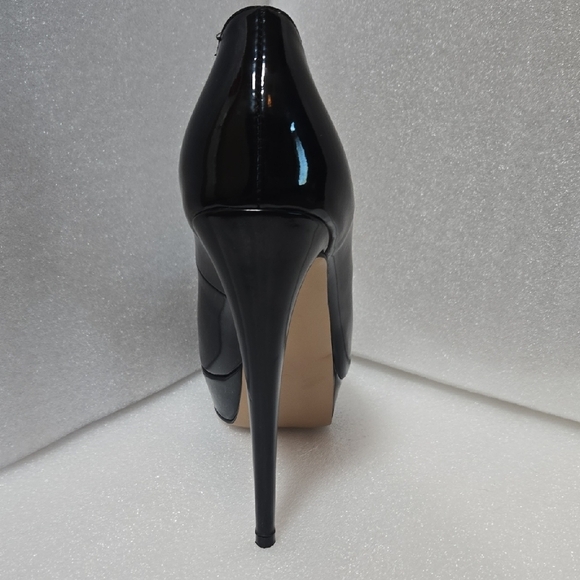 Marumote STRIKING Black 6" STILETTOS W/ RED PEEP TOE TRENDY DIVA 9.5 - Picture 14 of 17